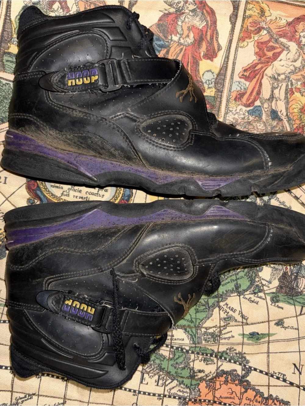 Jumpman Style Black & Purple Men's Basketball Sneakers